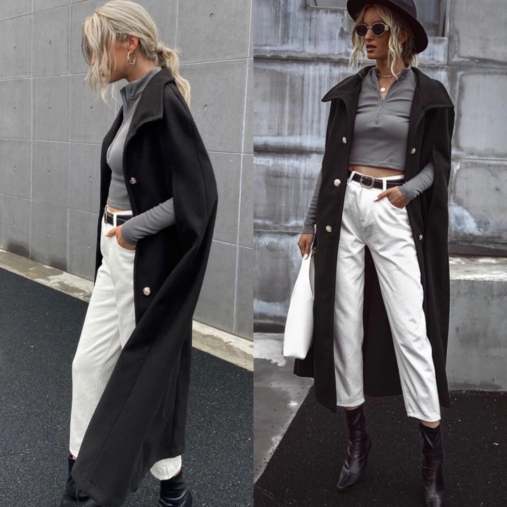 Black Cape Coat - Picture 2 of 3